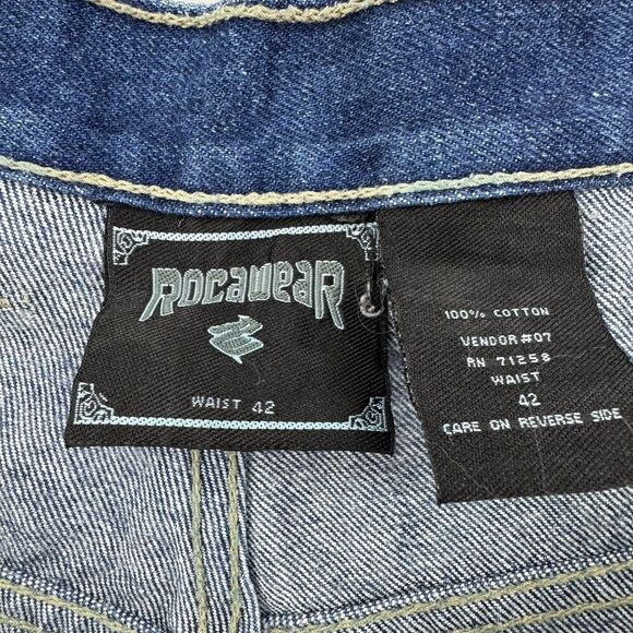 Rocawear Denim Carpenter Shorts Men’s 42 Blue Baggy Hip Hop Y2K Streetwear - Picture 4 of 15